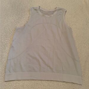 Lululemon Sleeveless Tank Top Size 12 White Mesh Athletic Shirt
